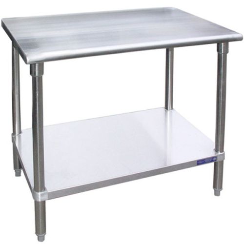 L&J SG1424, 14x24-Inch Stainless Steel Work Table with Galvanized Undershelf