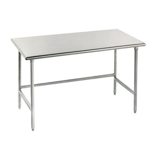 L&J SG1430-RCB 14x30-inch Stainless Steel Work Table with Cross Bar and Galvanized Legs