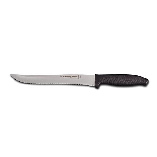 Dexter Russell SG158SCB-PCP, 8-Inch Scalloped Utility Knife with Black Sofgrip Handle, NSF