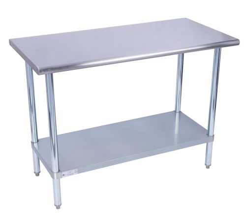 L&J SG1860 18x60-inch Stainless Steel Work Table with Galvanized Undershelf