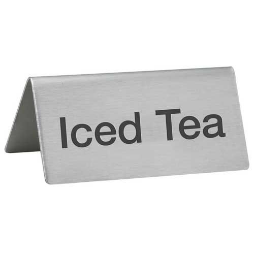Winco SGN-105, -Iced Tea- Stainless Steel Tent Sign