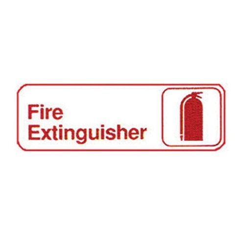 Winco SGN-382W, 9x3-inch 'Fire Extinguisher' White Information Sign