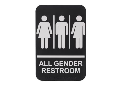 Winco SGNB-607 6x9-inch 'All Gender Restroom' Braille Information Sign