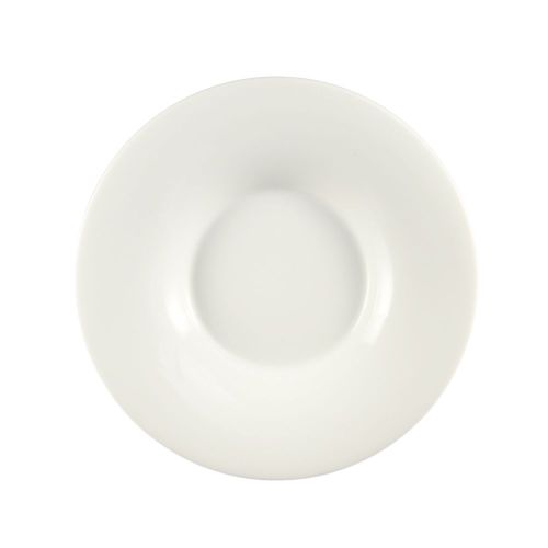 C.A.C. SHA-F105, 10.75-Inch Porcelain Wide Rim Coupe Plate, DZ