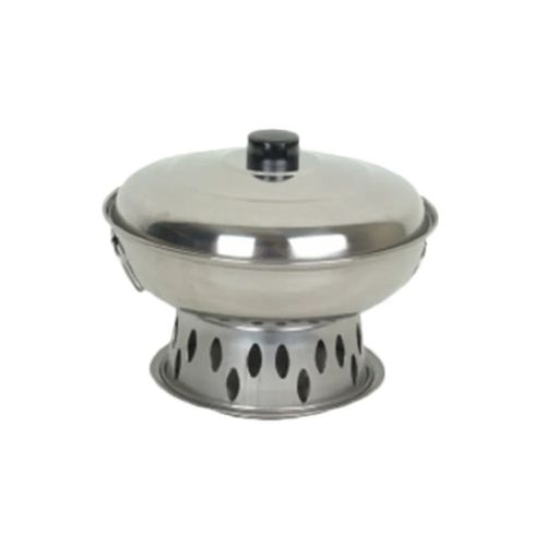 Thunder Group SLAL01A, 7.5-inch Stainless Steel 18/0 Wok Set of Lid, Body and Base, Set of 3