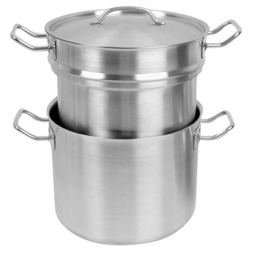Thunder Group SLDB020, 20-Quart 18/8 Stainless Steel Double Boiler with Cover, 3-Piece Set