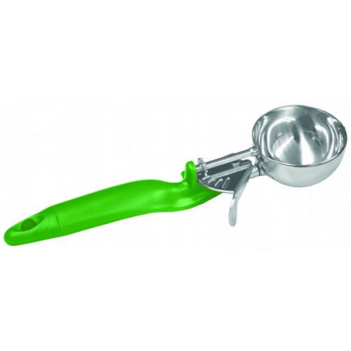 Thunder Group SLDS012L, 2.6-Ounce Stainless Steel Lever Disher, Size 12, Coated Handle, Green