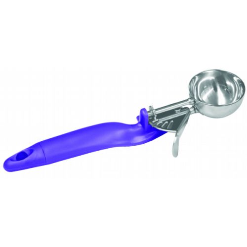 Thunder Group SLDS040L, 0.75-Ounce Stainless Steel Lever Disher, Size 40, Coated handle, Orchid
