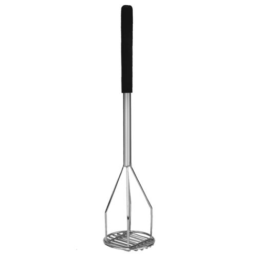 Thunder Group SLPMR024C, 24-Inch Stainless Steel Round Chrome Plated Potato Masher with Soft Grip