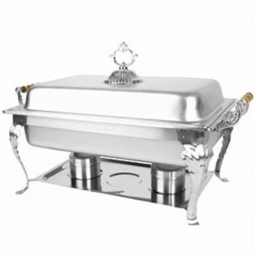 Thunder Group SLRCF8532, 8-Quart Stainless Steel Full Size Vintage Chafer with Wood Handle