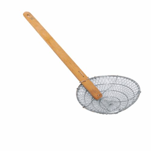 Thunder Group SLSKR006GV, 6x1.75-inch Galvanized Coarse Mesh Skimmer with 11x1-inch Bamboo Handle, EA