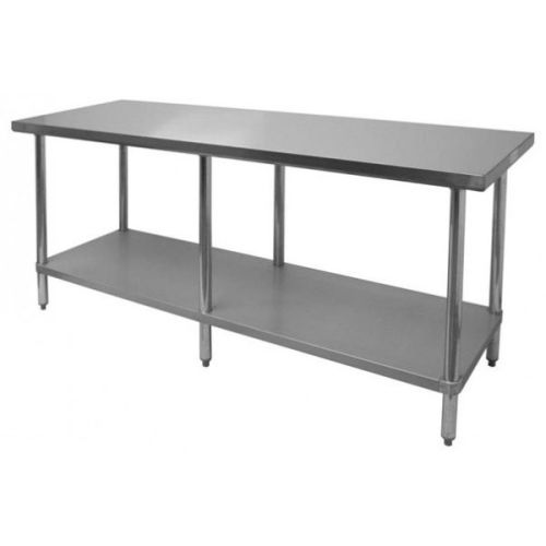 Thunder Group SLWT42496F, 24x96-Inch Stainless Steel Flat Top Worktable