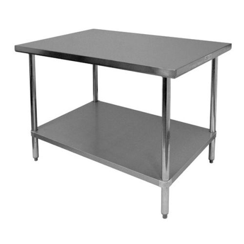 Thunder Group SLWT43030F, 30x30-Inch Stainless Steel Flat Top Worktable