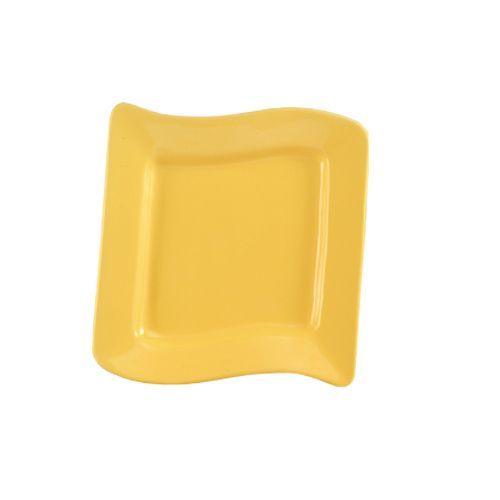 C.A.C. SOH-6-Y, 6.75-Inch Stoneware Yellow Square Plate, 3 DZ/CS