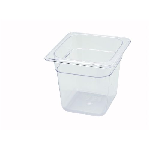 Winco SP7606, 6-Inch Deep One-Sixth Size Polycarbonate Food Pan, NSF