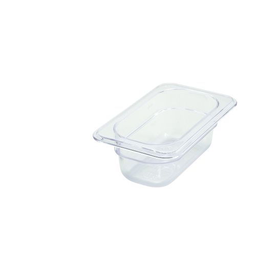 Winco SP7902, 2.5-Inch Deep One-Ninth Size Polycarbonate Food Pan, NSF