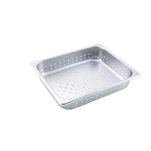 Winco SPHP2, 2.5-Inch Deep, Half-Size Stainless Steel Perforated Steam Table Pan, NSF