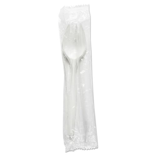 SafePro IWSPORKM Individually Wrapped White Medium Weight Plastic SPORK, 1000/CS