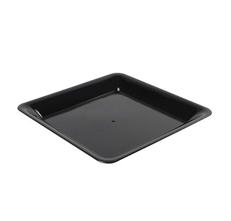 Fineline Settings SQ4212.BK, 12x12-Inch Platter Pleasers Black Plastic Square Trays, 25/CS
