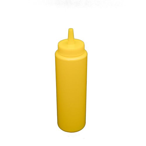 C.A.C. SQBT-8Y, 8 Oz Plastic Yellow Squeeze Bottle, 6/PK