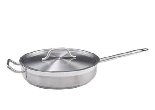 Winco SSET-5, 5-Quart Saute Pan with Cover, Stainless Steel, NSF