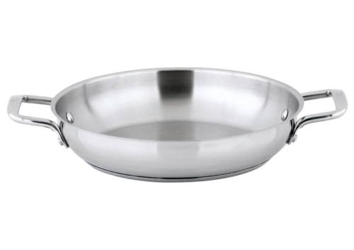 Winco SSOP-11, 11-Inch Dia Try-Ply Stainless Steel Omelet Pan w/o Lid, 2 Handles, NSF (Discontinued)