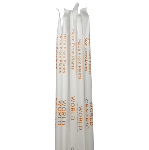 World Centric ST-CS-8W Ingeo 7.9-Inch White Wrapped Jumbo Bio Straws, 10 000/CS (Discontinued)