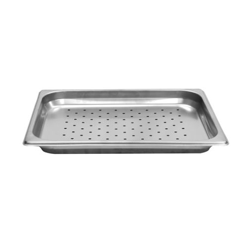 Thunder Group STPA7121PF, Half Size 1 1/4-Inch Deep Perforated 24 Gauge Steam Pan, Stainless Steel, Rectangular