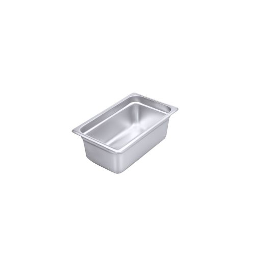 C.A.C. STPQ-22-4, 4-inch Stainless Steel 1/4 Size 22 Gauge Anti-Jam Steam Table Pan