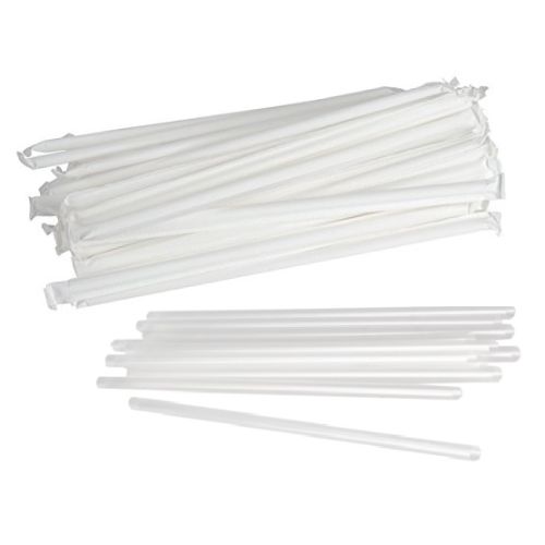 STRC 7.75-Inch Paper Wrapped Clear Jumbo Straws, 380/PK, 24 Packs/CS