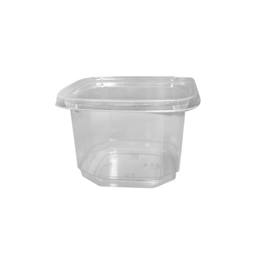 PTTESDC16, 16 Oz PET Clear Tamper Evident Square Deli Container, 500/CS. Lids Sold Separately.