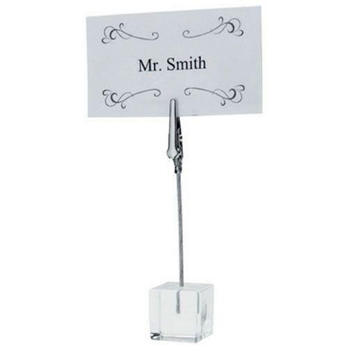 Winco TCD-4S, Nickel Plated Table Sign Clip with Square Acrylic Base, 6-Piece Pack (Discontinued)