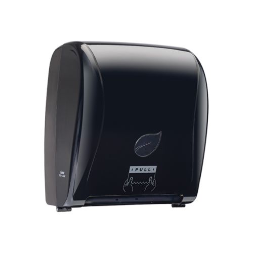 Winco TDAC-8K, Pur-Clean Black Auto Cut Roll Towel Dispenser, Wall Mount