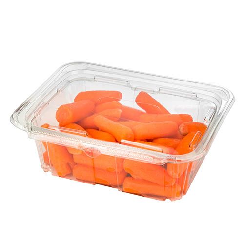 Tamper Tek 16 oz Rectangle Clear Plastic Container - with Hinged Lid,  Tamper-Evident - 4 3/4 x 6 x 2 - 100 count box