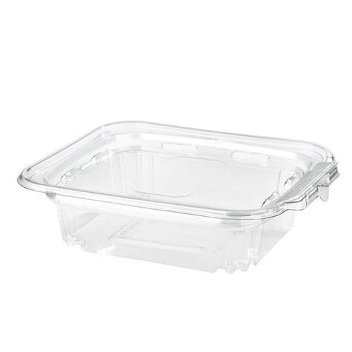 SafePro TE12 12 Oz Tamper Evident Clear Plastic Container with Hinged Lid, 240/CS