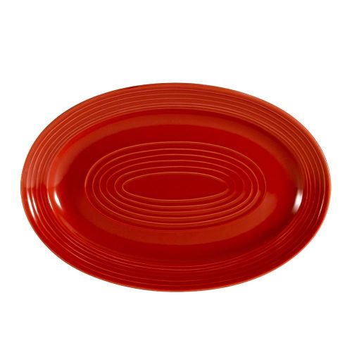 C.A.C. TG-12-R, 10.62-Inch Porcelain Red Oval Platter, 2 DZ/CS