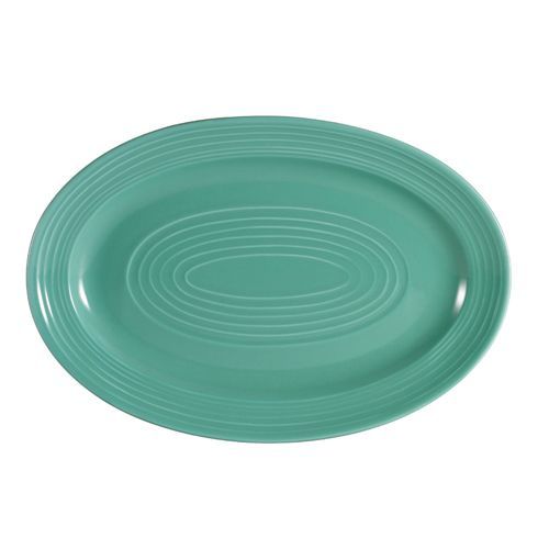 C.A.C. TG-34-G, 9.62-Inch Porcelain Green Oval Platter, 2 DZ/CS