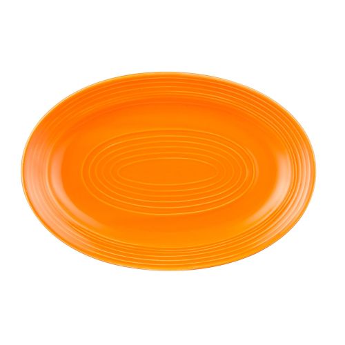 C.A.C. TG-34-TNG, 9.62-Inch Porcelain Tangerine Oval Platter, 2 DZ/CS