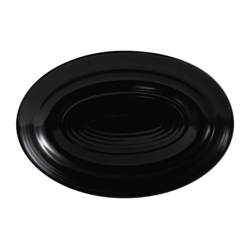 C.A.C. TG-51-BLK, 15.75-Inch Porcelain Black Oval Platter, DZ