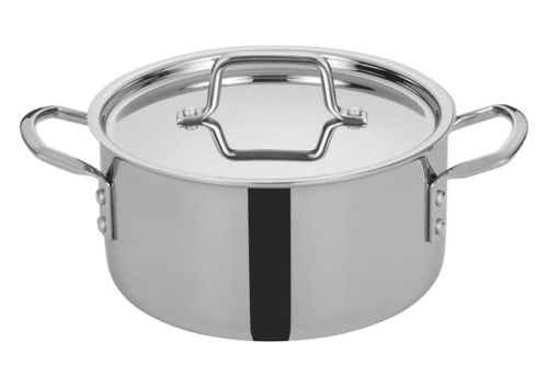 Winco TGSP-4, 4.5-Quart Tri-Ply Stainless Steel Stock Pot w/Lid, NSF