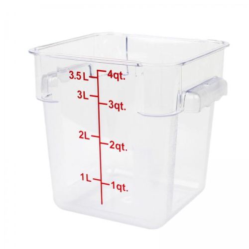 Thunder Group PLSFT002PC, 2-Quart Polycarbonate Square Food Storage Containers w/o Lid, Clear