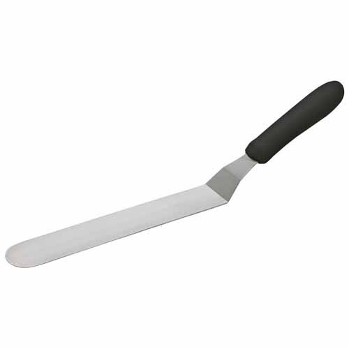 Winco TKPO-9, Offset Spatula with 8.5x1.5-Inch Blade and Black Polypropylene Handle, NSF