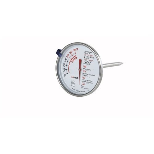Winco TMT-MT3, 3-Inch Meat Thermometer, Black and White Dial, NSF