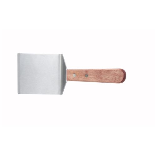 Winco TN46, Offset Steak and Burger Turner with 4x3.75-Inch Blade and Wooden Handle