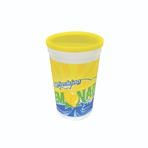 CLOSEOUT - WNA TRI16TLEM11, 16 Oz ''Lemonade'' Tall Plastic Kid's Cup Set with Straw, 500/CS 