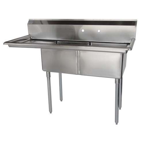 Turbo Air TSA-2-L1, 18 x 18 x 11-inch Two Compartment Sinks, Stainless Steel