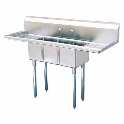 Turbo Air TSCS-3-23, 16 x 14 x 12-inch Three Compartment Sink, Stainless Steel