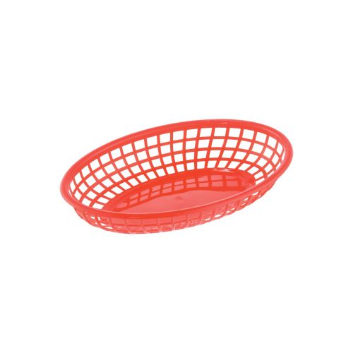 C.A.C. TTFB-09RD, 9.25-inch Plastic Oval Red Fast Food Basket, DZ