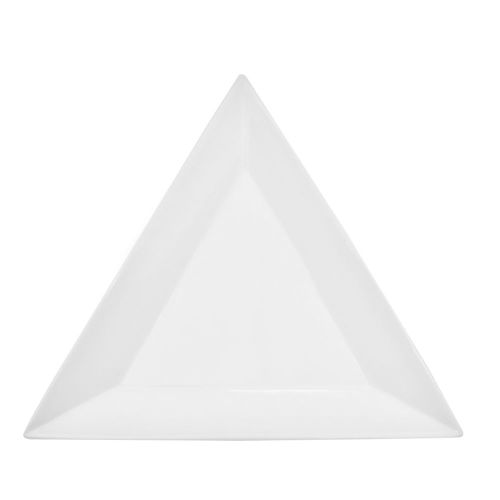 C.A.C. TUP-25, 14-Inc Porcelain Triangular Plate, 8 PC/CS