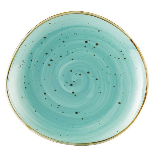 C.A.C. TUS-8-TQS, 8.25-inch Turquoise Irregular Round Plate, 3 DZ/CS